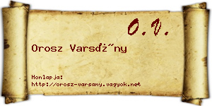 Orosz Varsány névjegykártya